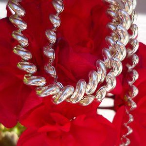 Classic San Marco Necklace, 925 Sterling Silver, 18" long, 7mm  - Elbow Macaroni